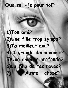 qui je suis pour toi?